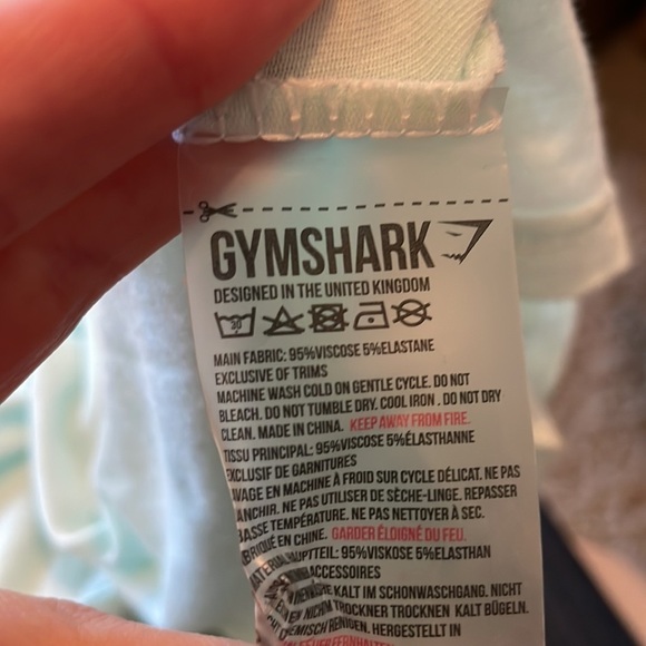 Gymshark Tank Top SZ S Light Blue Embroidered Flowers on Front Stretchy Soft - Picture 10 of 10